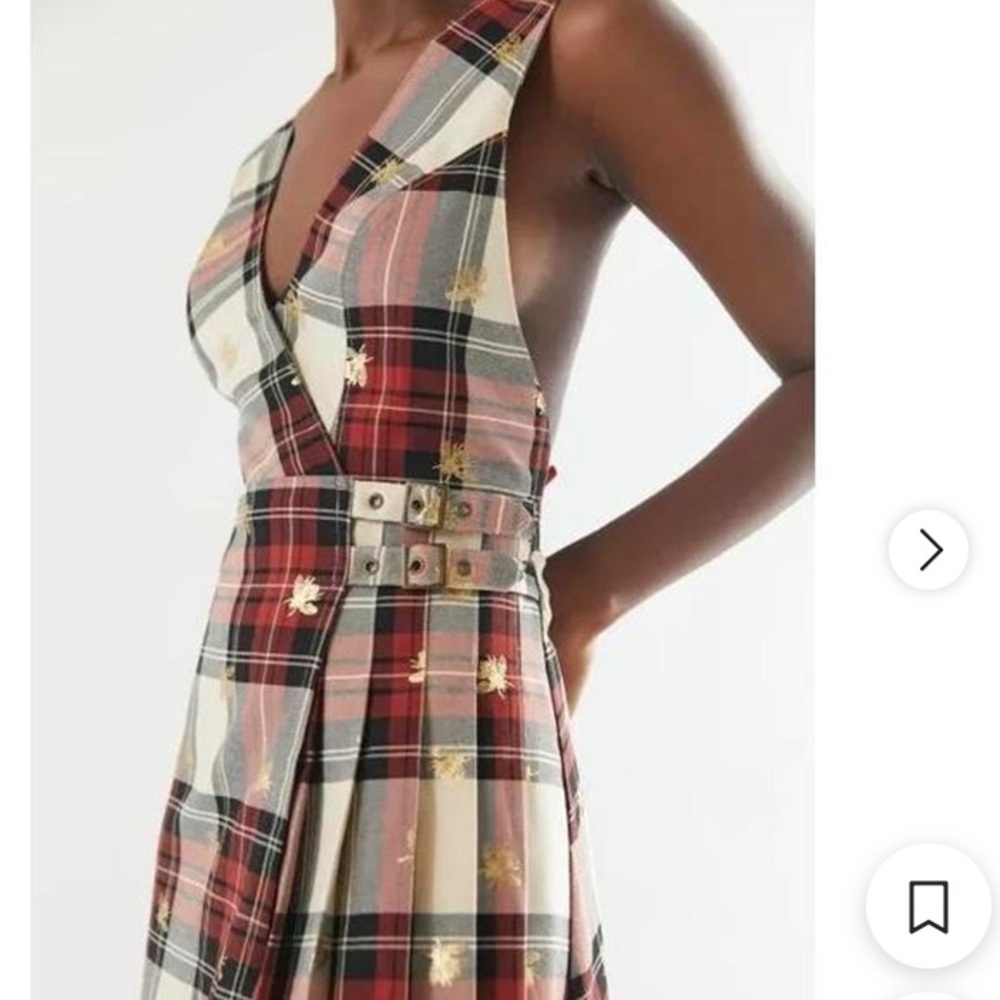 Urban Outfitters Women's Pleated Flannel Style With Bees Wrap Dress.